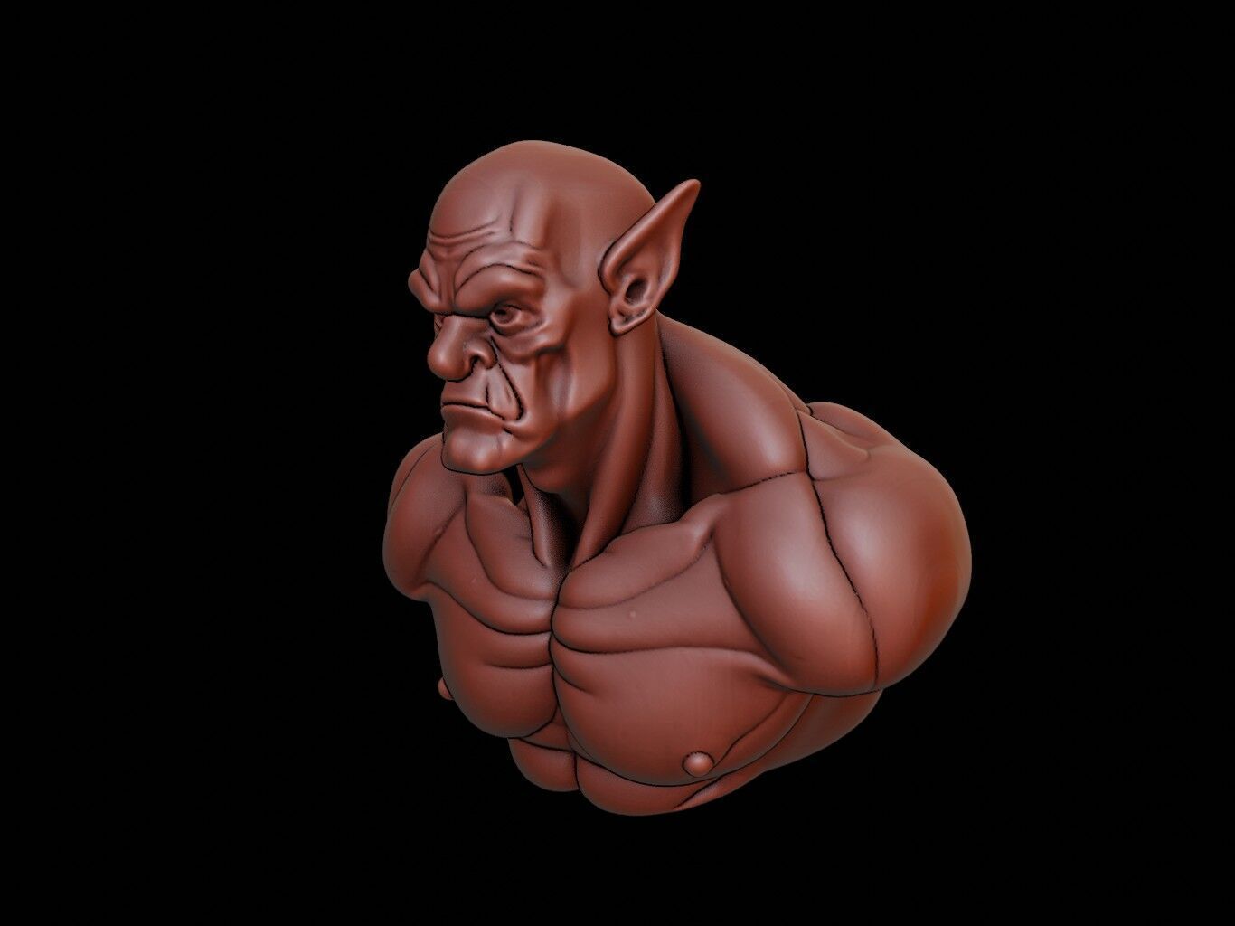 Orc Beast Bust 3D print model_1