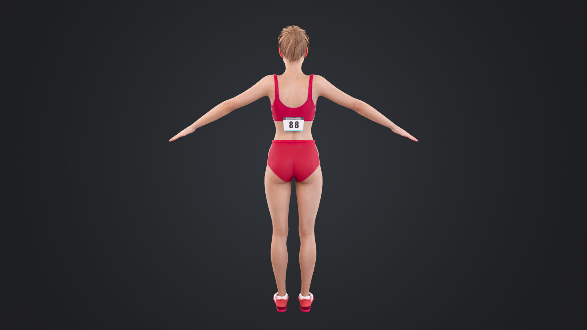 Athlete Runner Low-poly 3D model_8