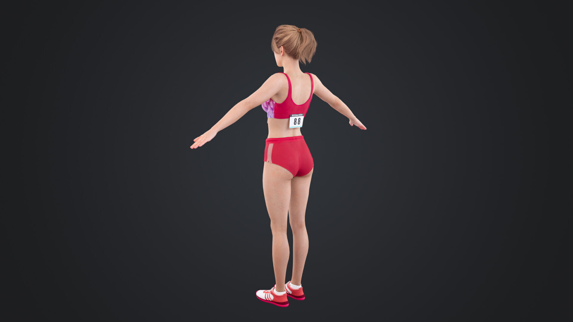 Athlete Runner Low-poly 3D model_7