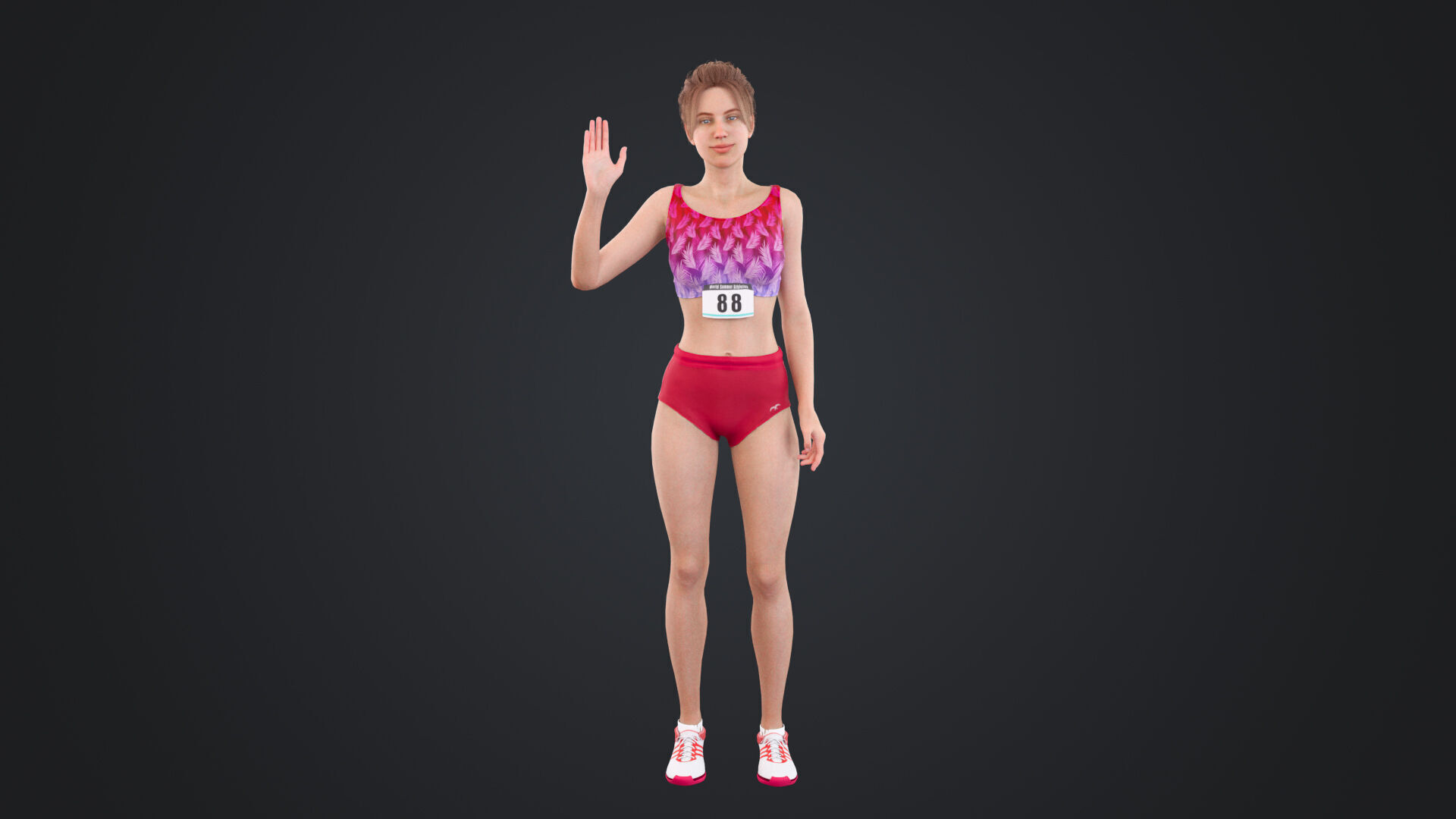Athlete Runner Low-poly 3D model_3