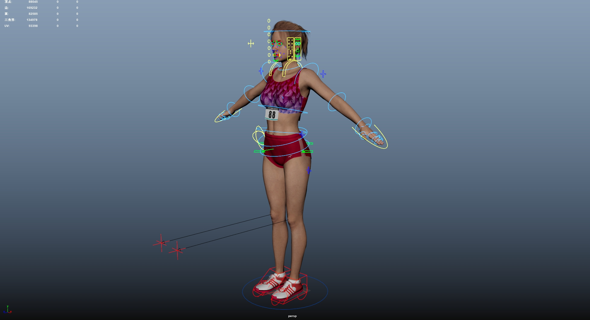 Athlete Runner Low-poly 3D model_21