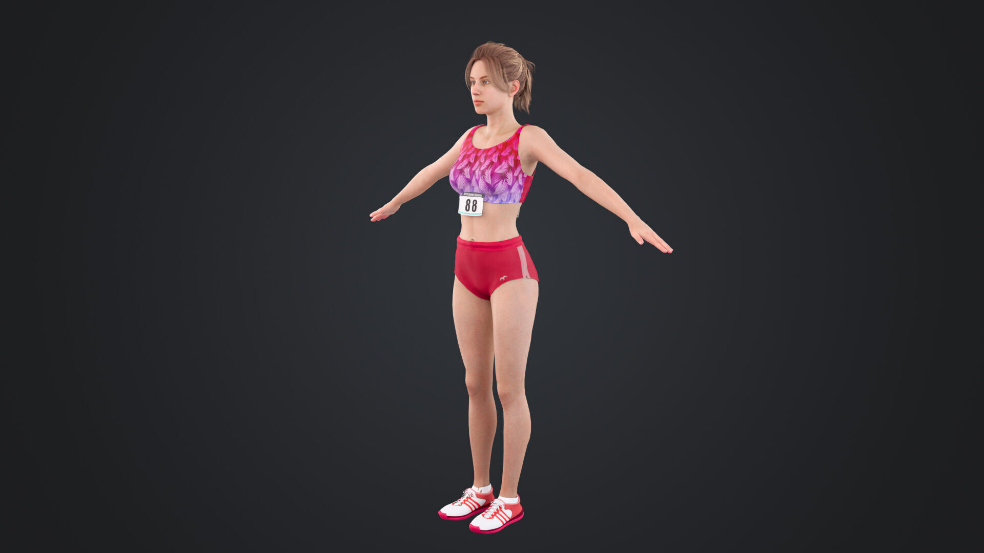 Athlete Runner Low-poly 3D model_5