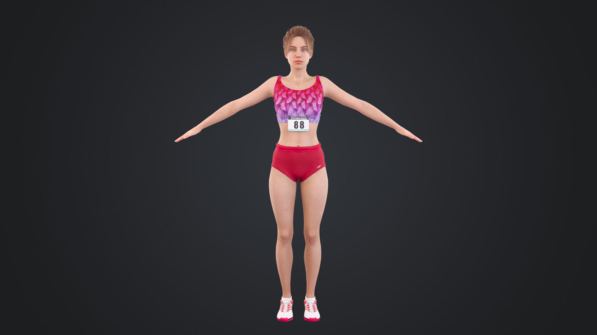 Athlete Runner Low-poly 3D model_4