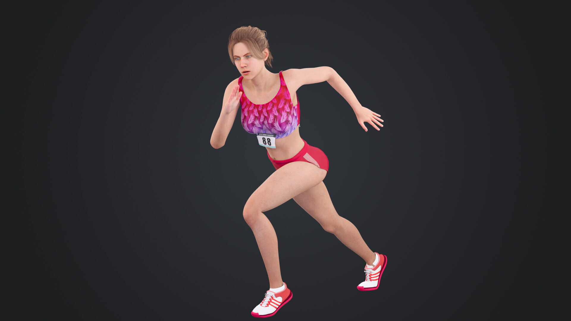 Athlete Runner Low-poly 3D model_1