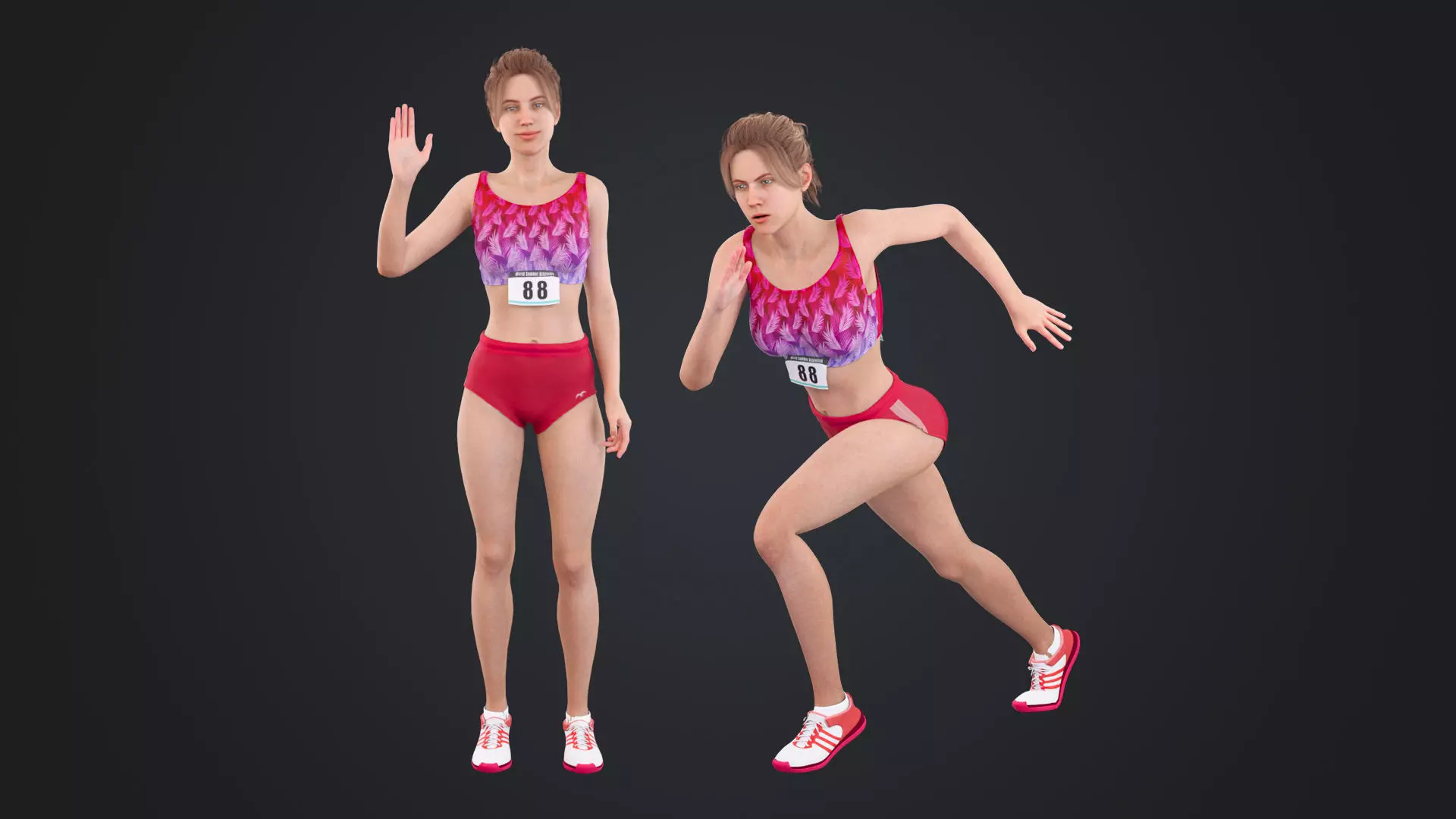 Athlete Runner Low-poly 3D model_0
