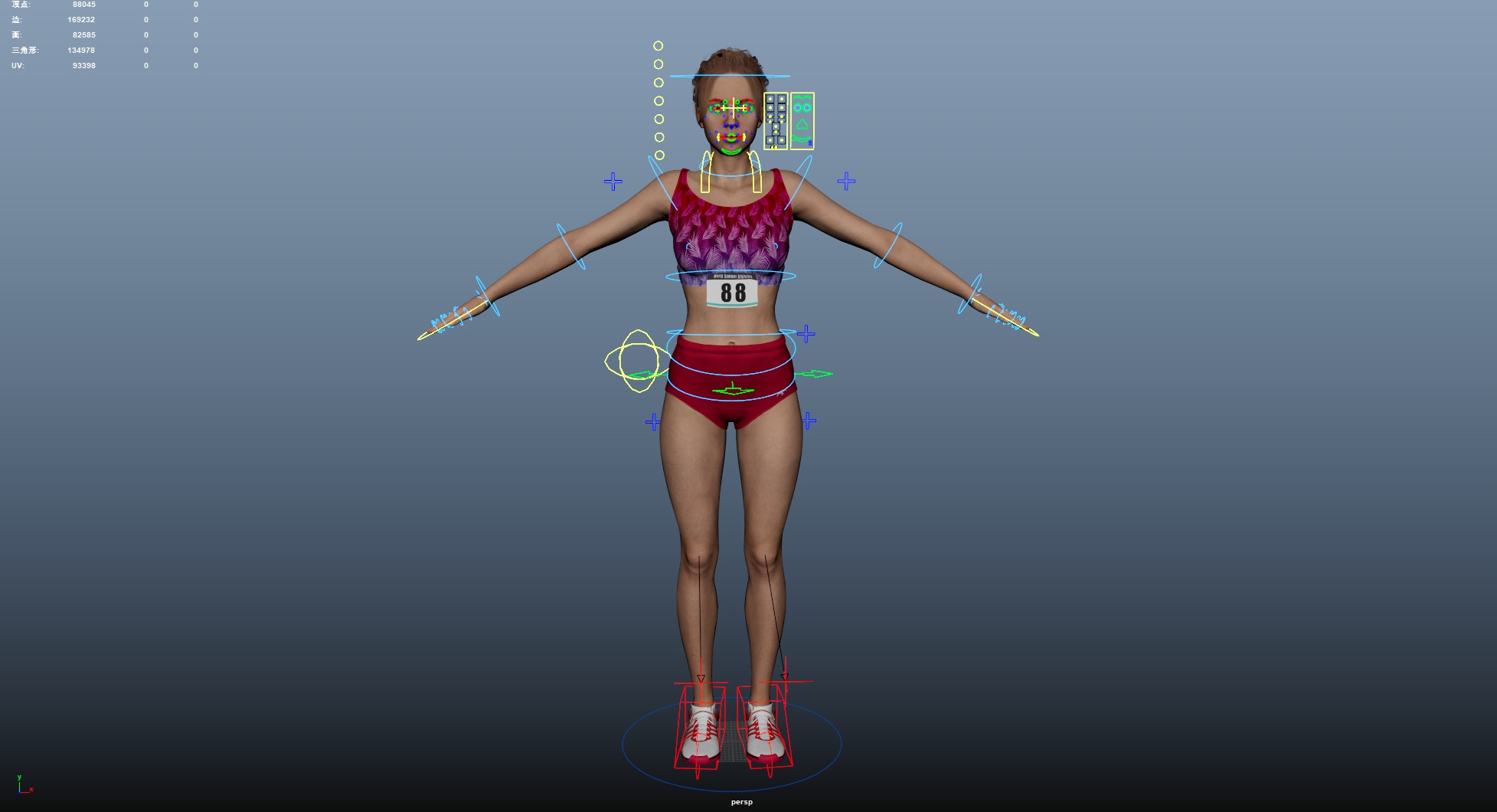 Athlete Runner Low-poly 3D model_19