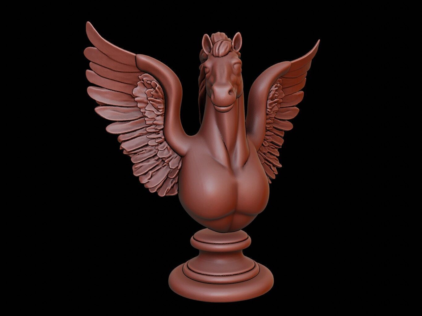 Pegasus Beast Bust 3D print model_2