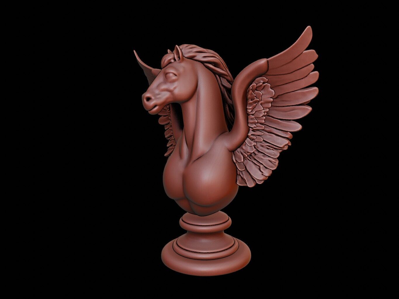 Pegasus Beast Bust 3D print model_1