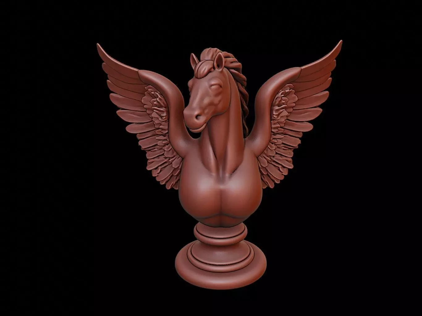 Pegasus Beast Bust 3D print model_0