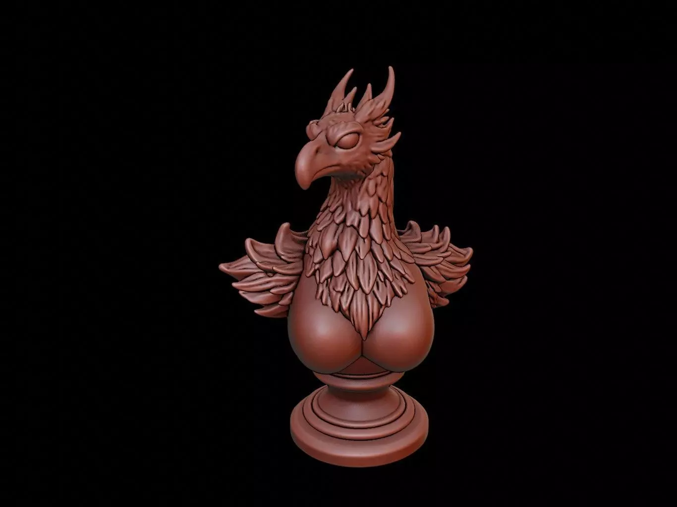 Phoenix Beast Bust 3D print model_0