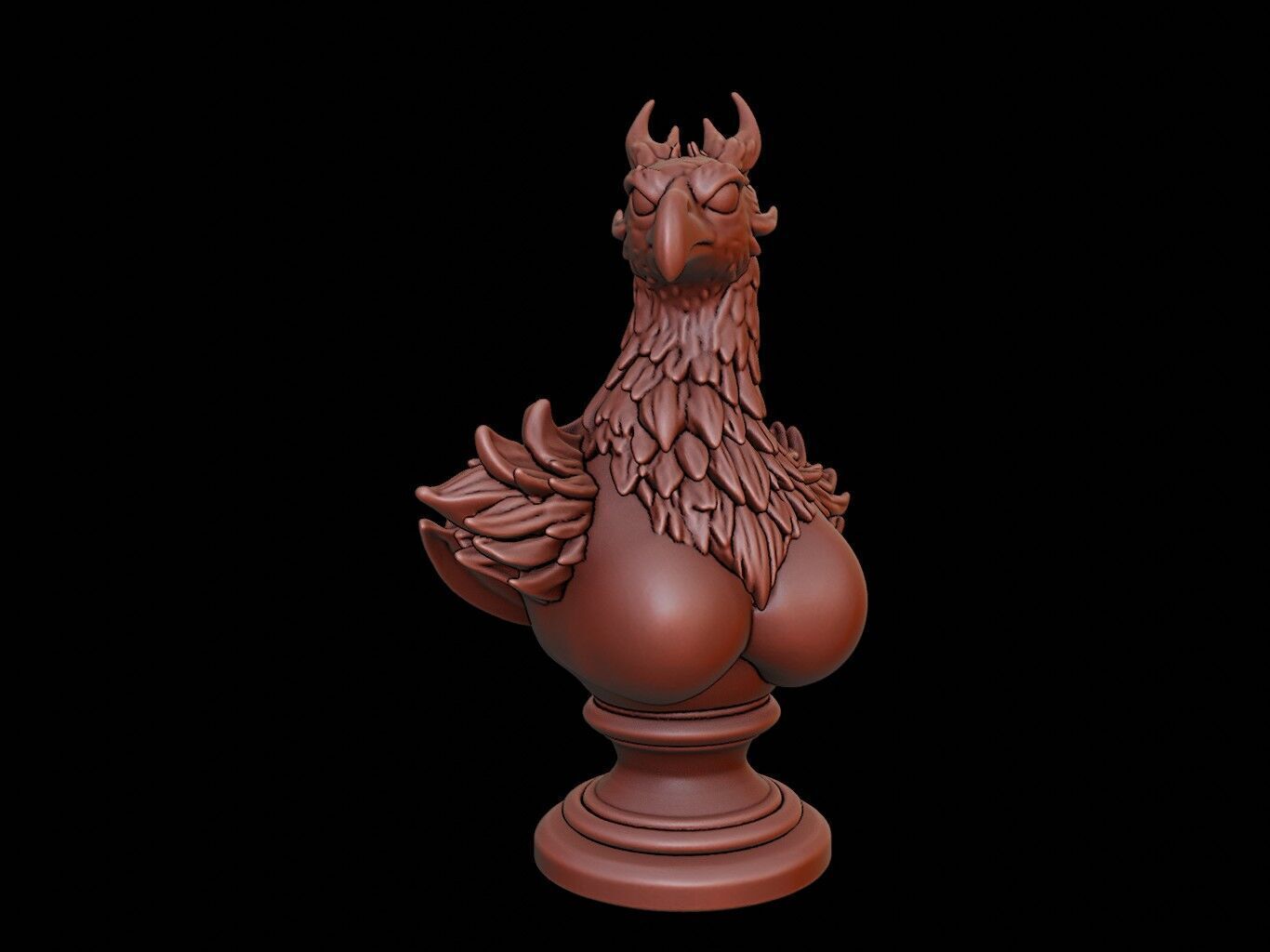 Phoenix Beast Bust 3D print model_2