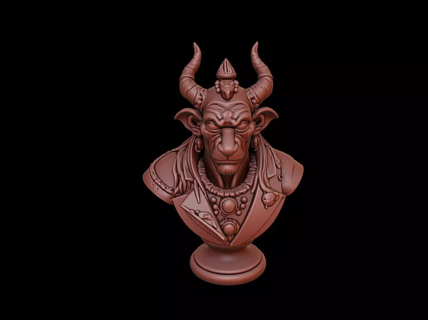 Rakshasa Beast Bust 3D print model_0