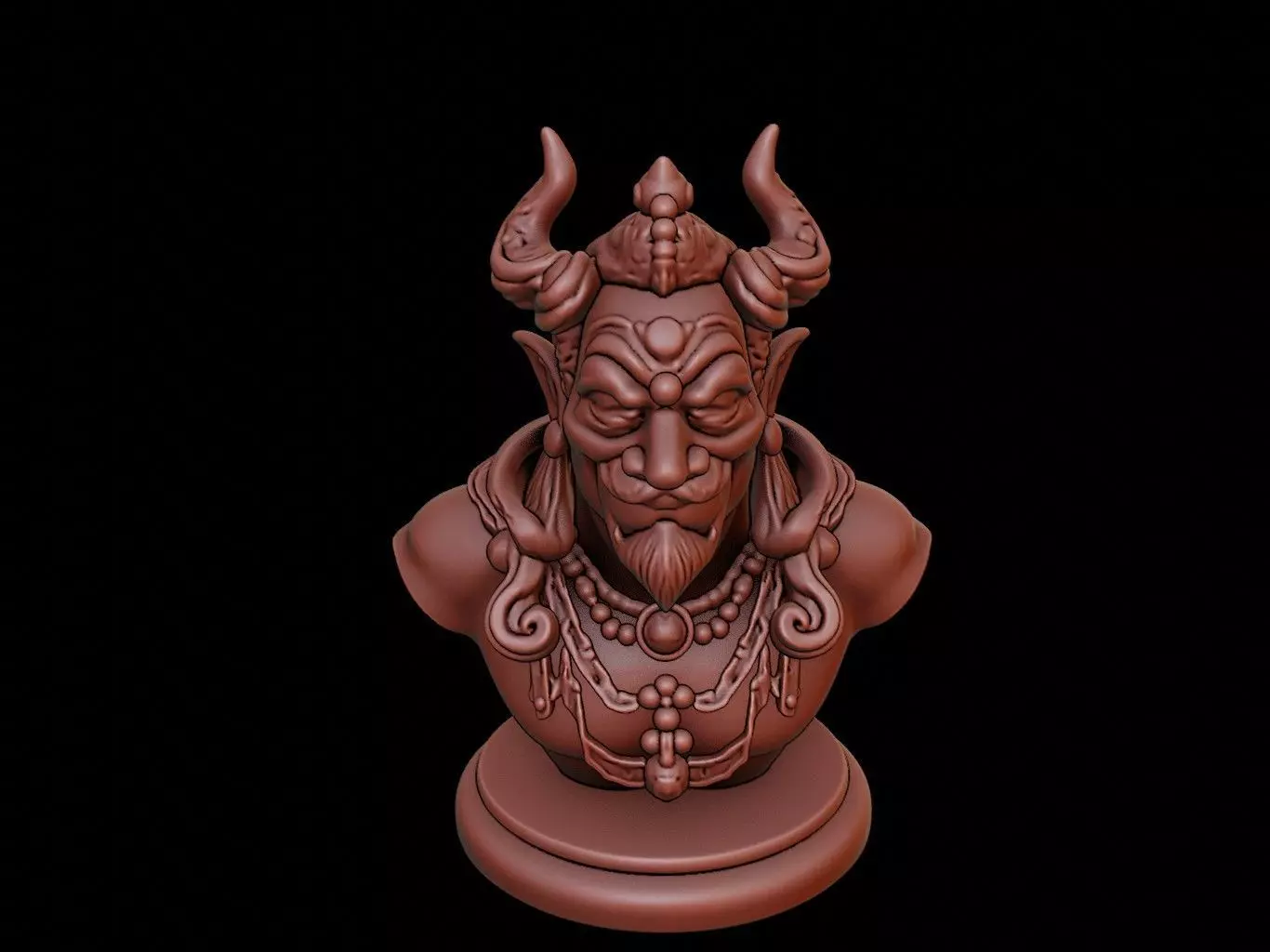 Rakshasa Beast Bust 3D print model_0