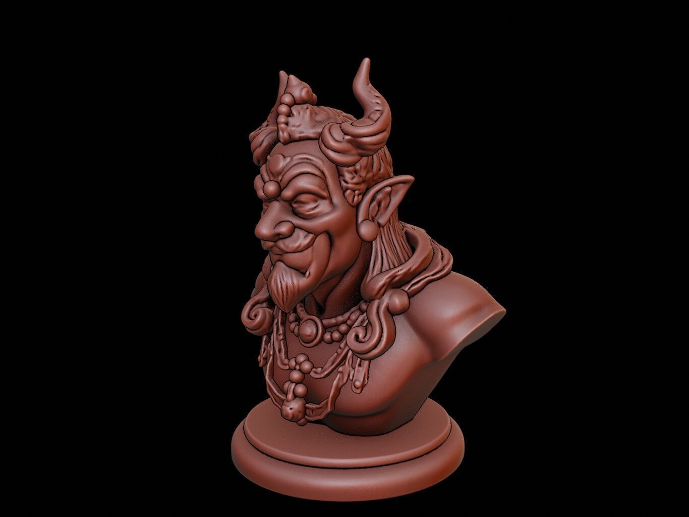 Rakshasa Beast Bust 3D print model_1