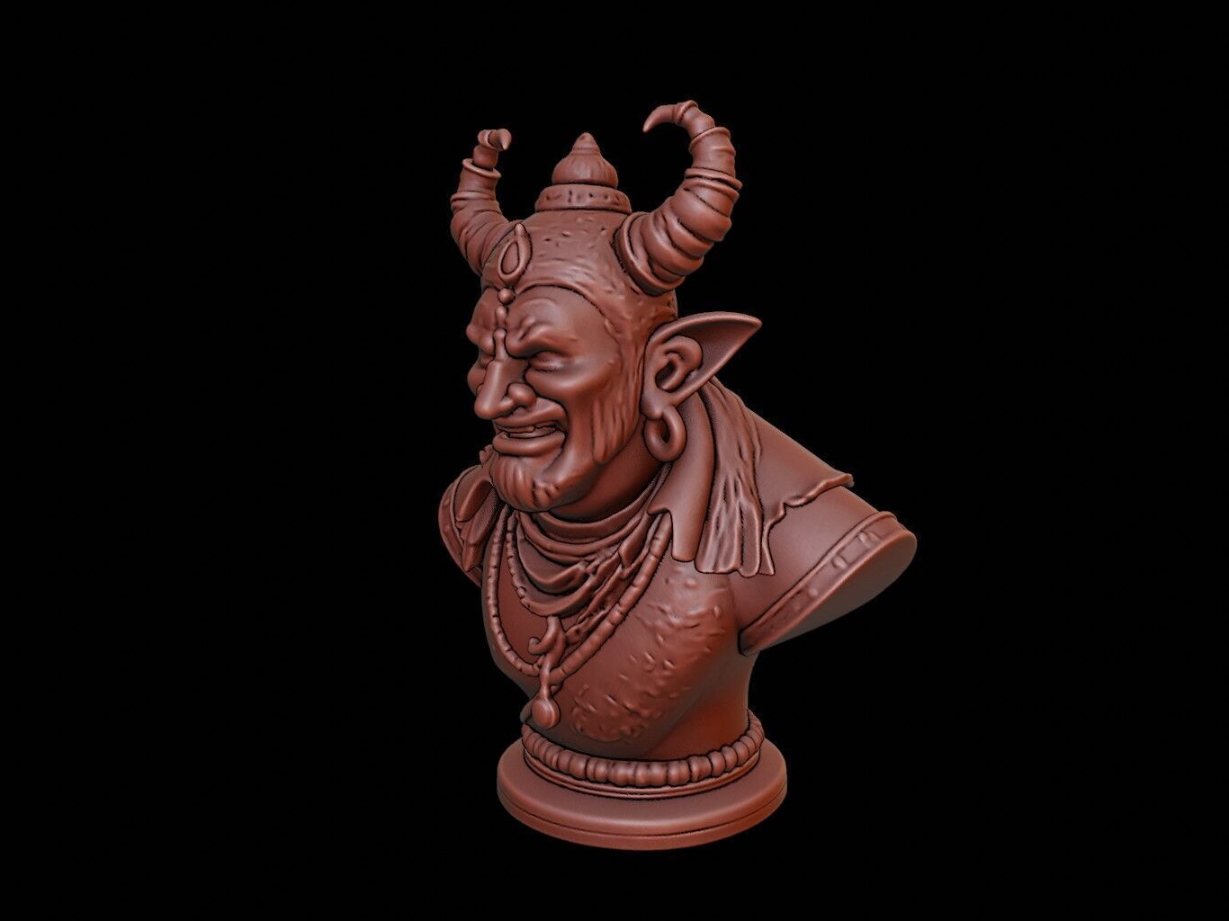 Rakshasa Beast Bust 3D print model_1