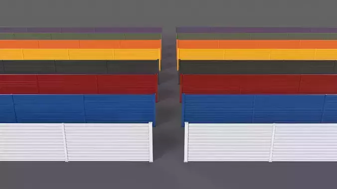 PBR Metal Fence 1 Low-poly 3D model