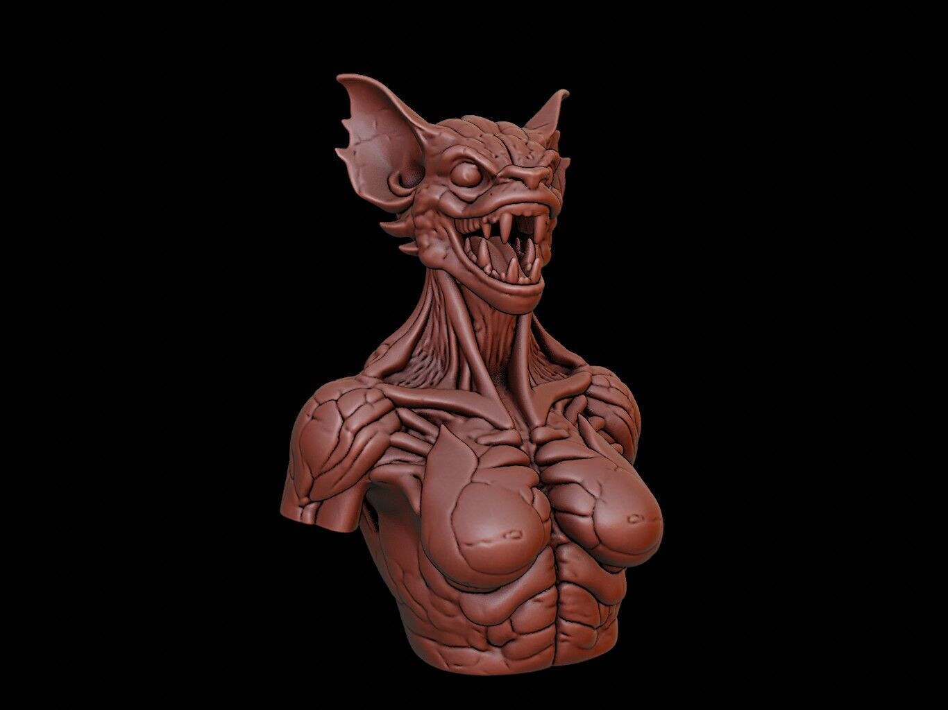 Shapeshifter Beast Bust 3D print model_2