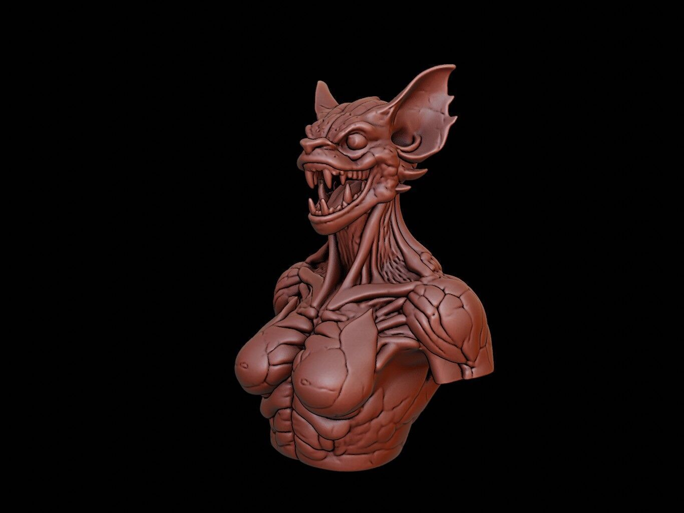 Shapeshifter Beast Bust 3D print model_1