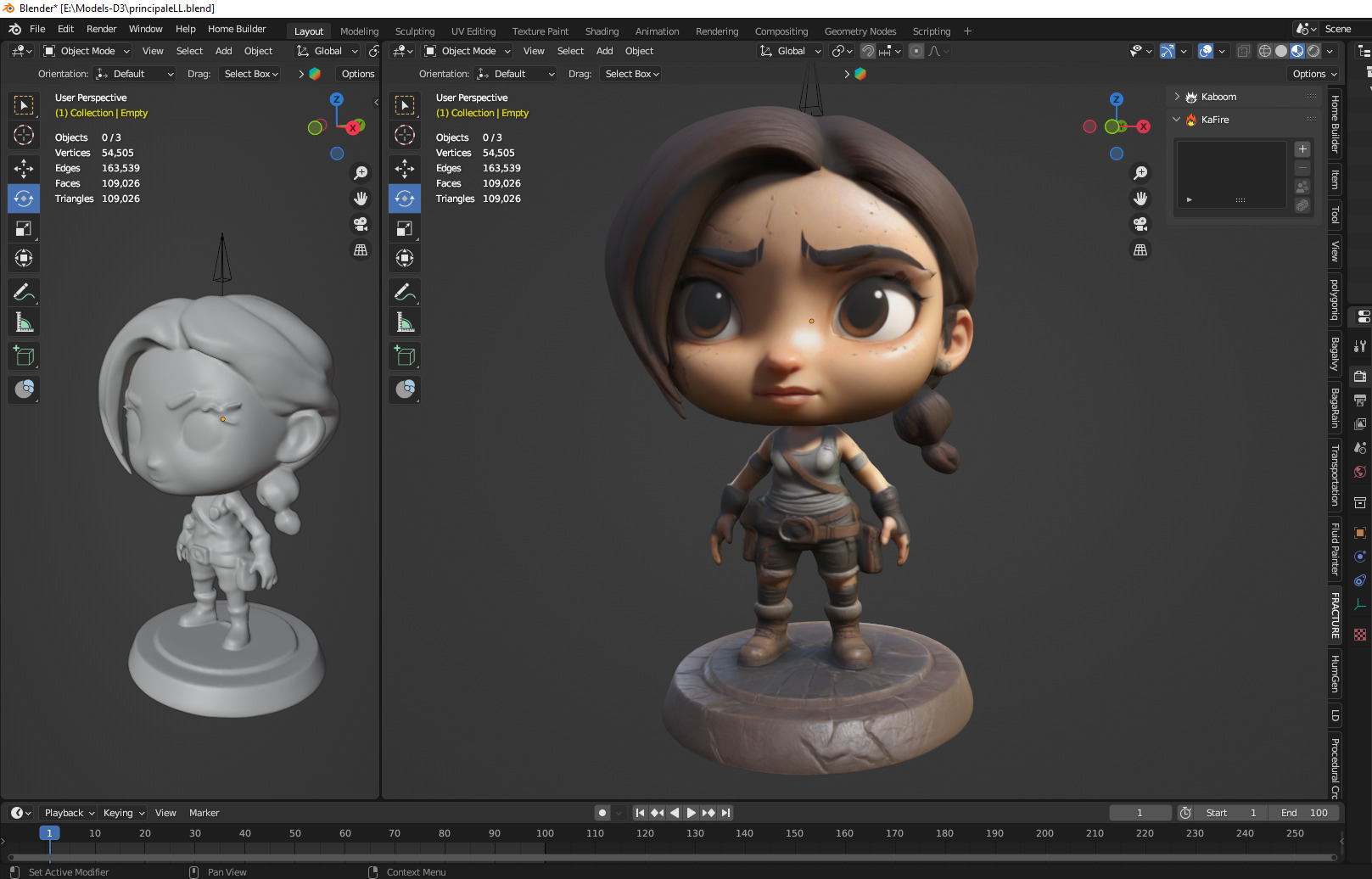 cartoon girl 3D print model_2