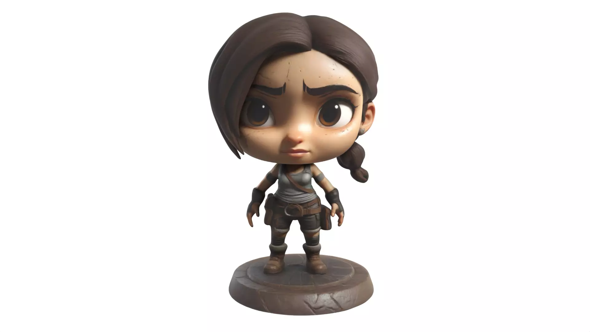 cartoon girl 3D print model_0