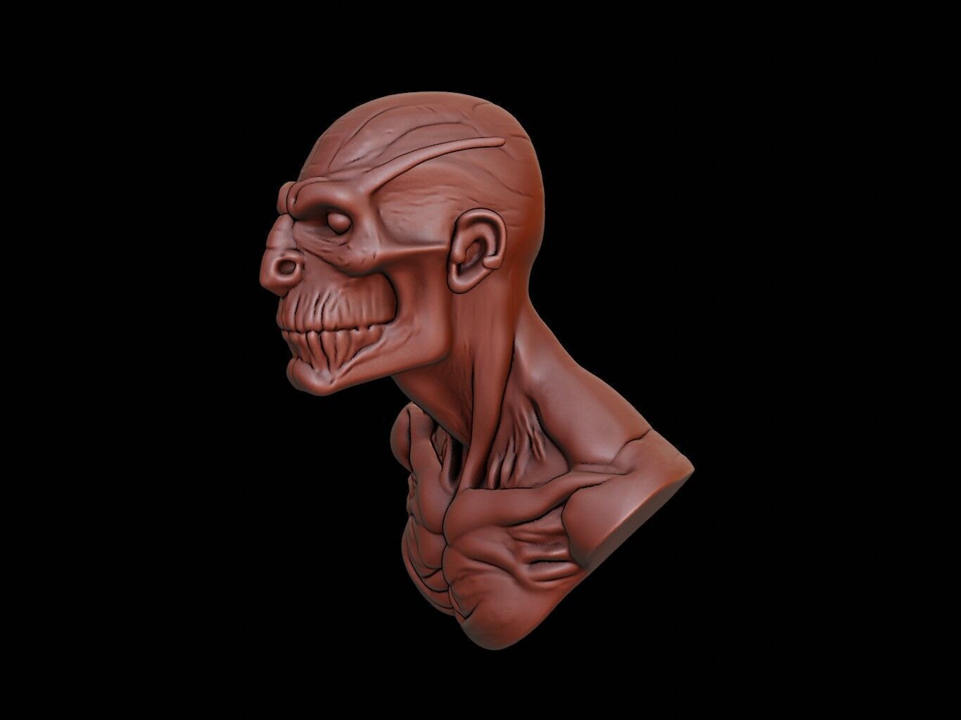 Skinwalker Beast Bust 3D print model_1