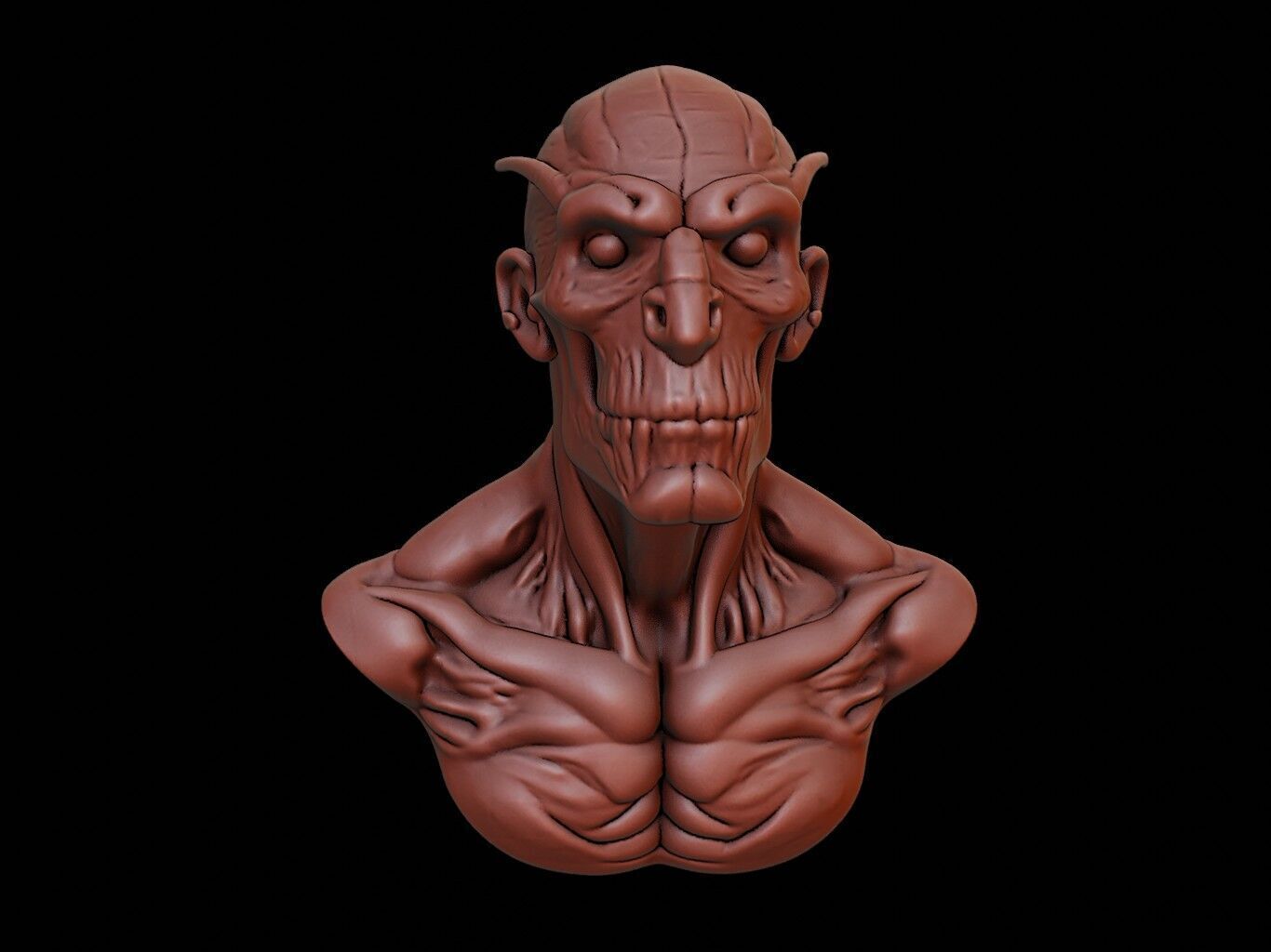 Skinwalker Beast Bust 3D print model_2