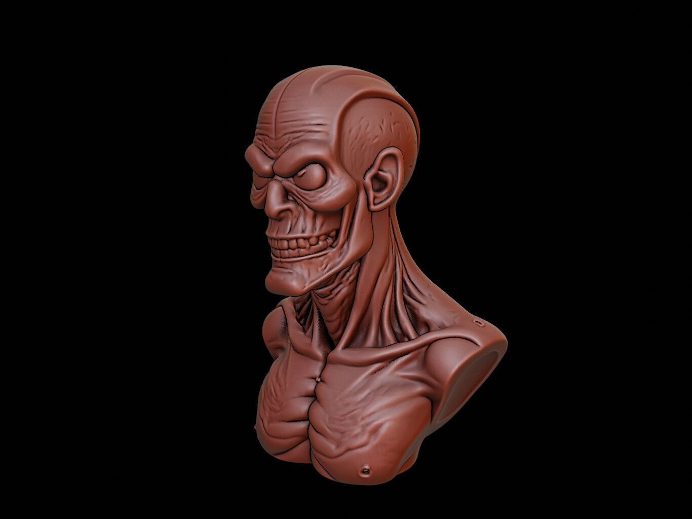 Skinwalker Beast Bust 3D print model_1