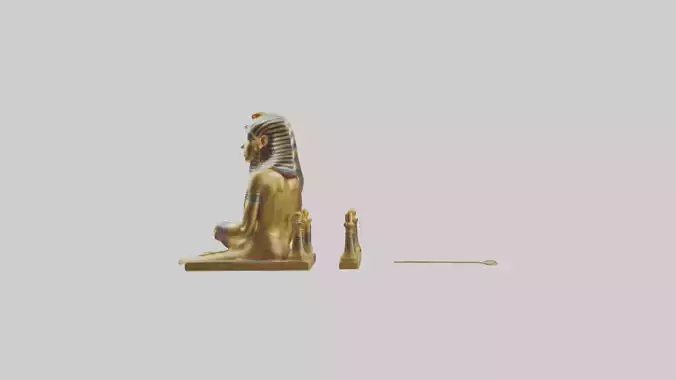 King Tut statue model Low-poly 3D model