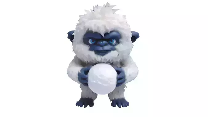 Cartoon yeti character 3D print model