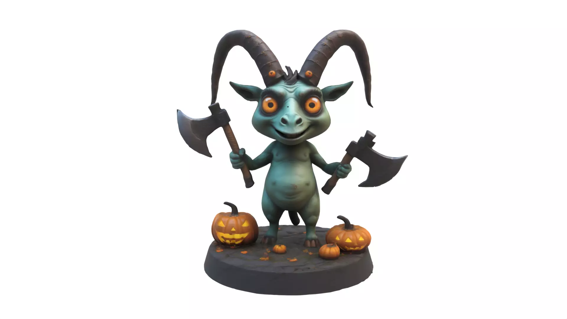 cartoon goat goblin 3D print model_0