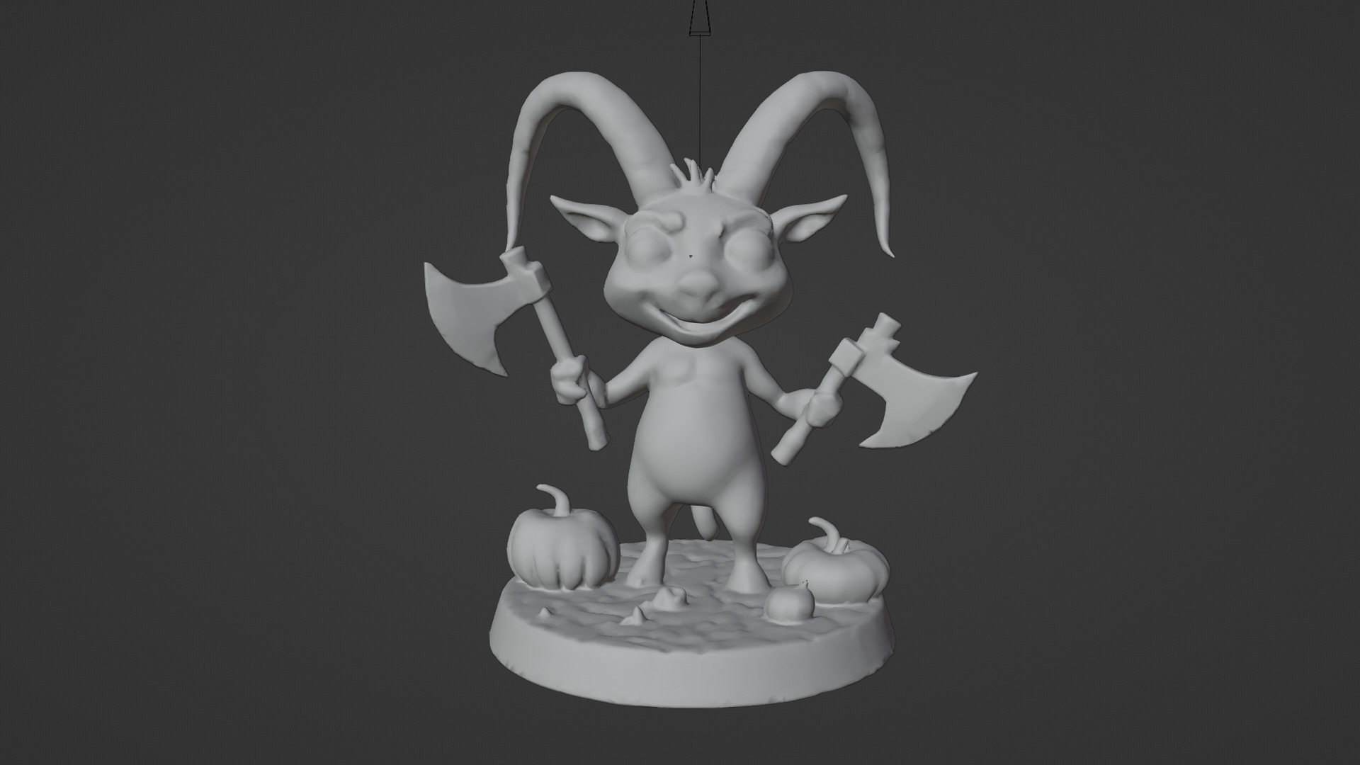 cartoon goat goblin 3D print model_5