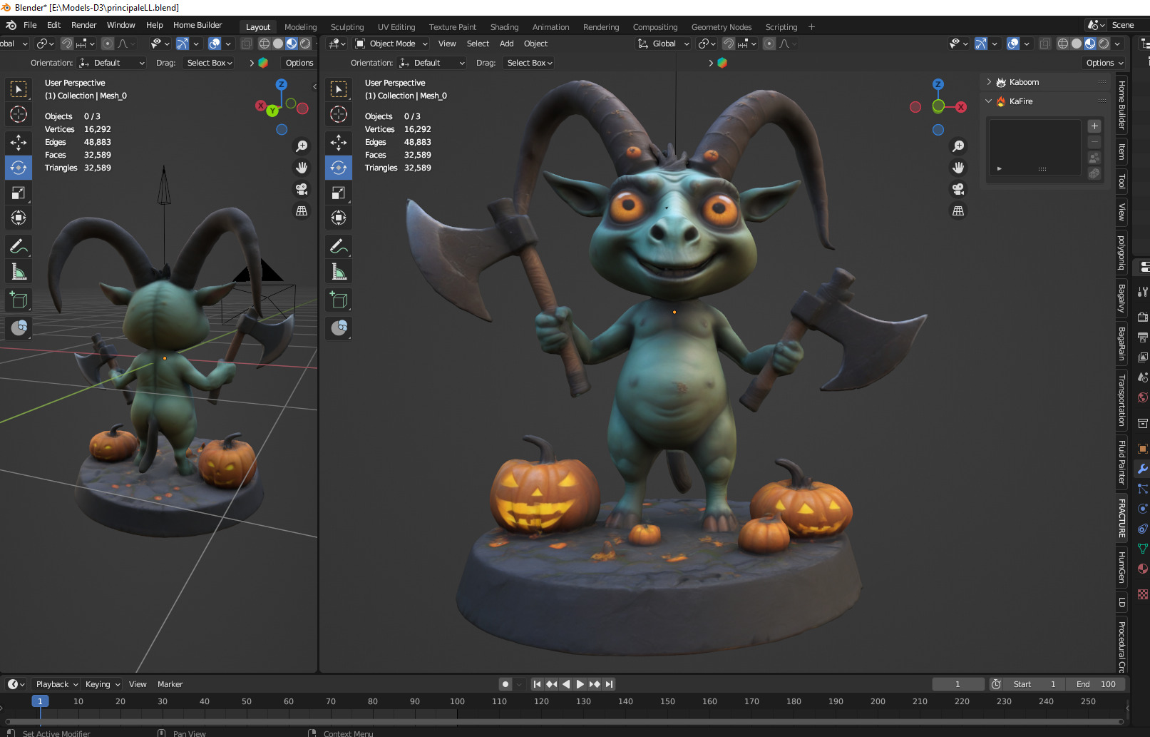 cartoon goat goblin 3D print model_2