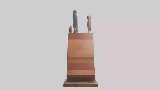 Knife block model Low-poly 3D model