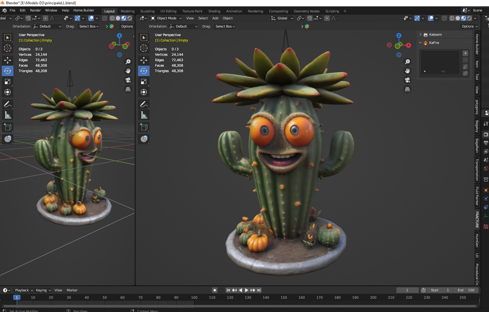 Cartoon cactus 3D print model_2
