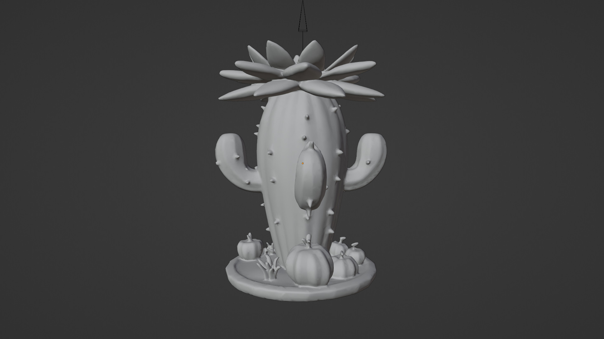 Cartoon cactus 3D print model_8