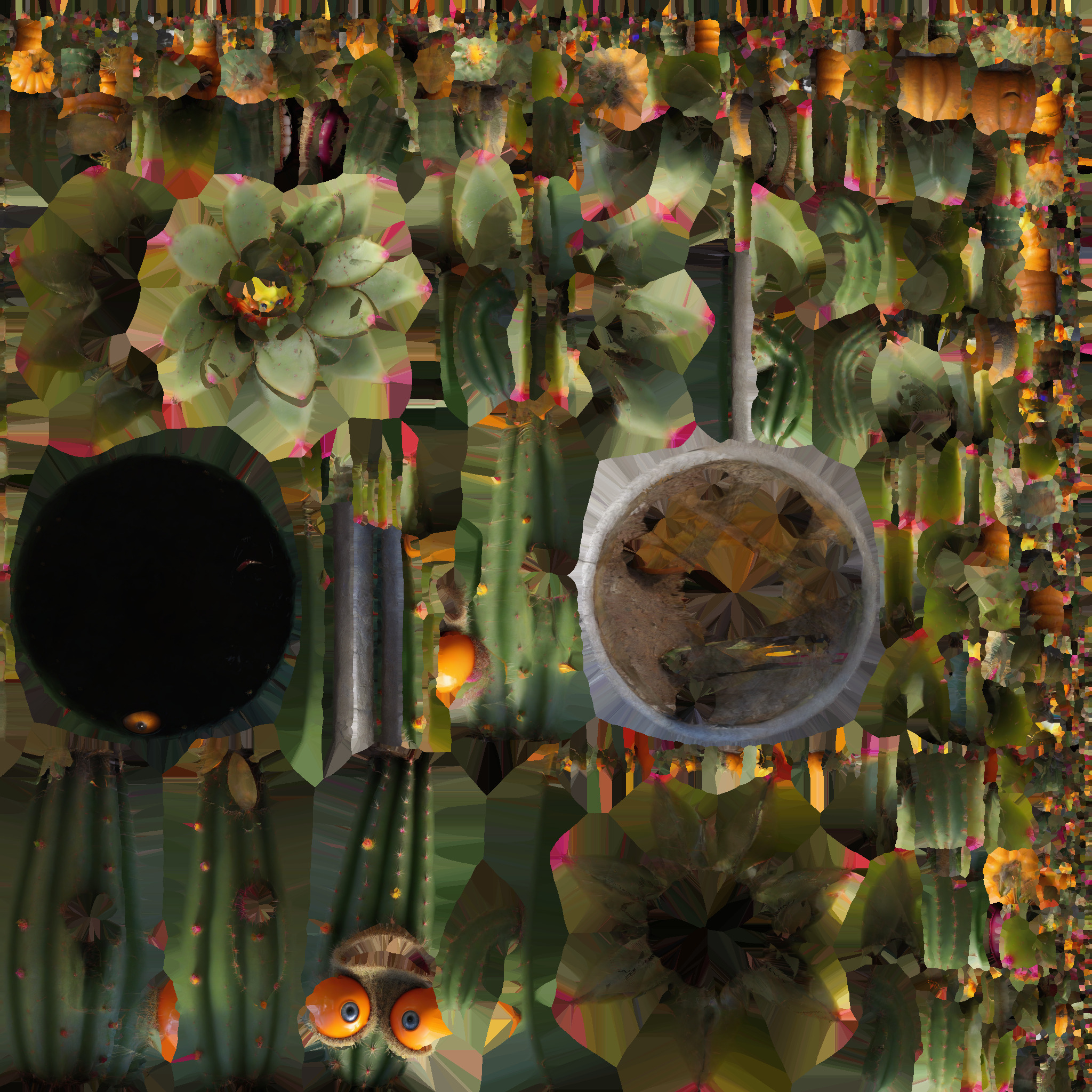 Cartoon cactus 3D print model_9