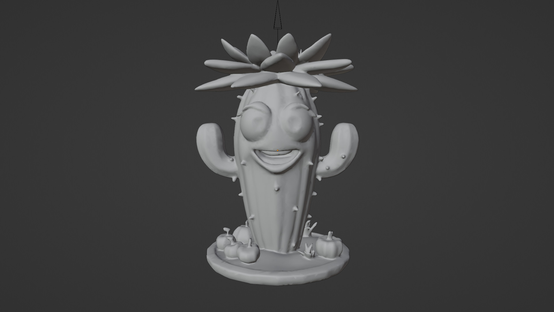 Cartoon cactus 3D print model_7