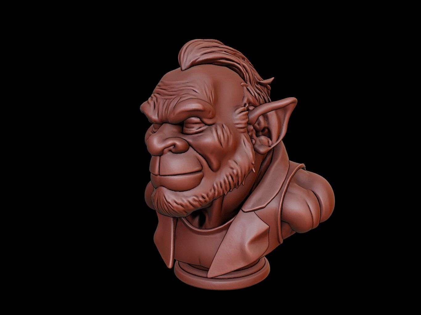 Troll Beast Bust 3D print model_1
