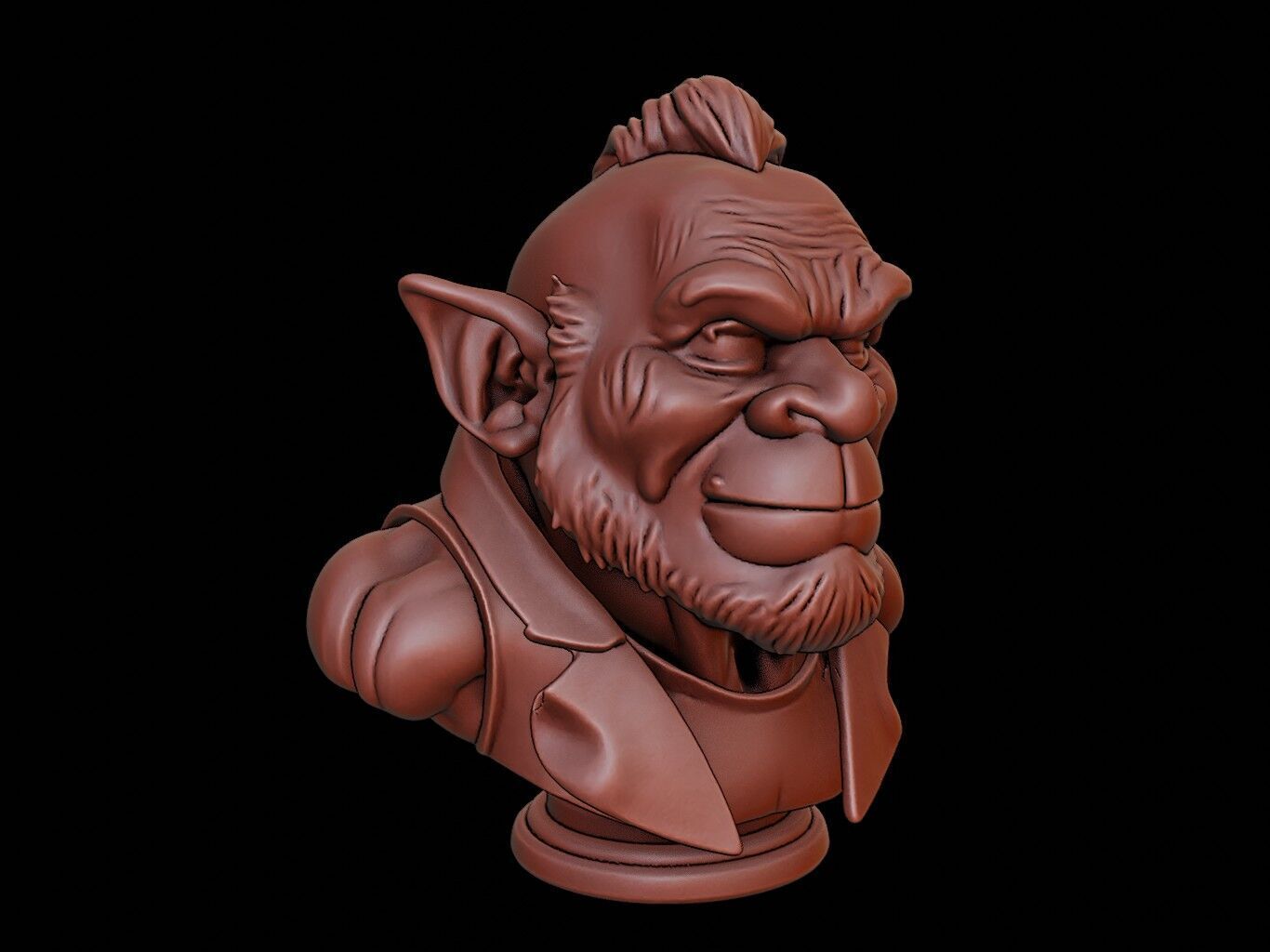 Troll Beast Bust 3D print model_2