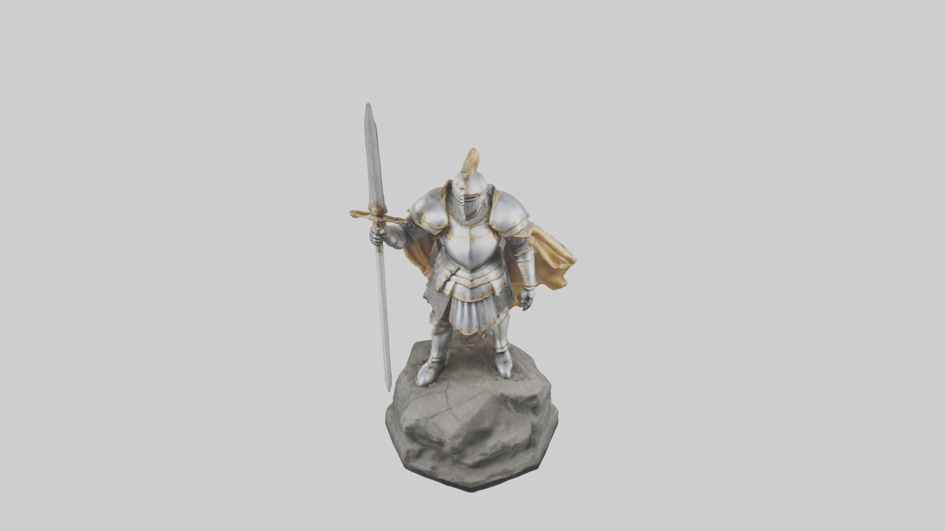 Knight of Glory Statue model Low-poly 3D model_16