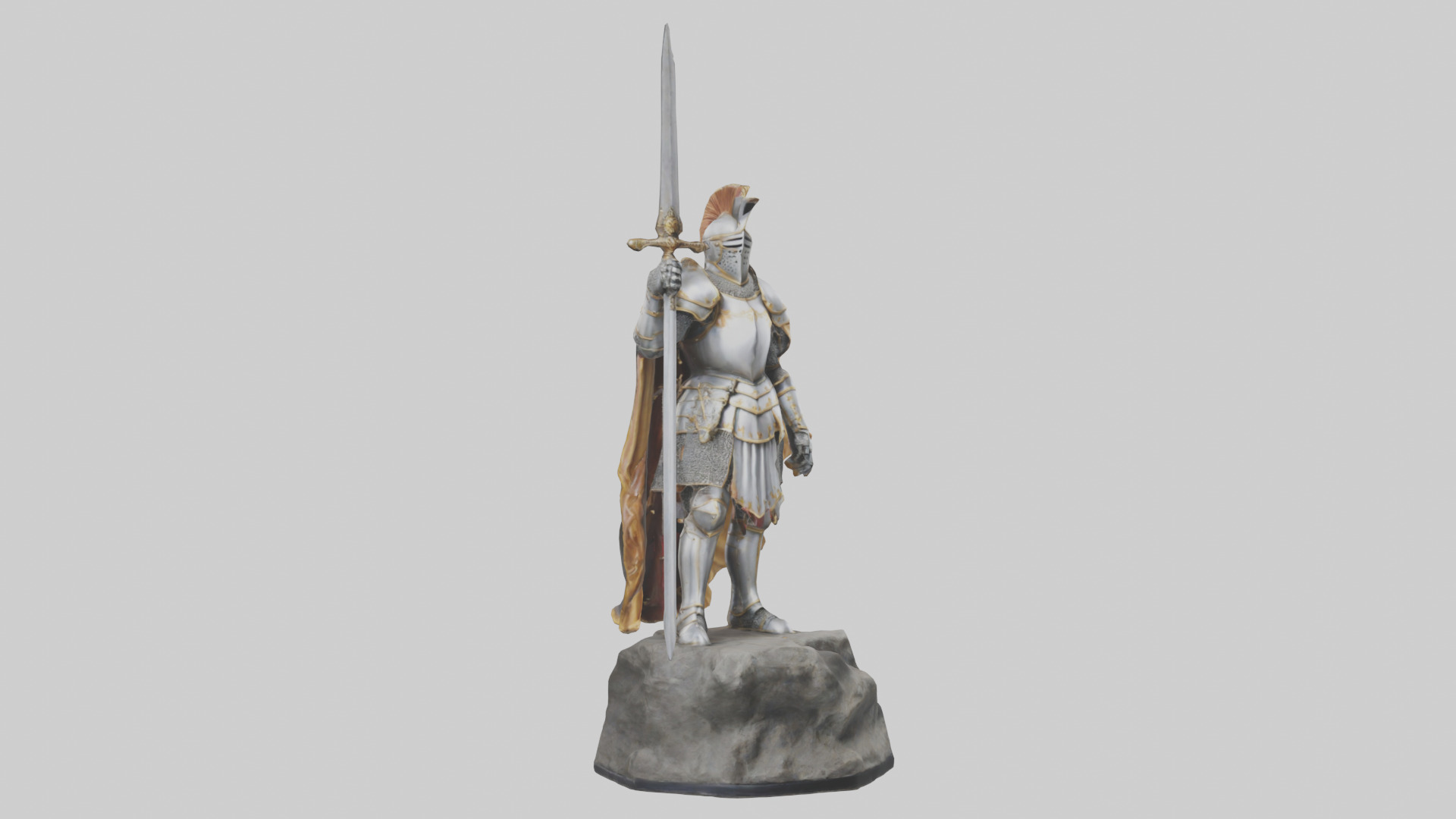 Knight of Glory Statue model Low-poly 3D model_11