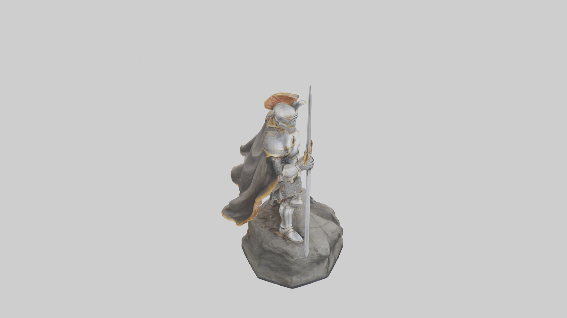 Knight of Glory Statue model Low-poly 3D model_18