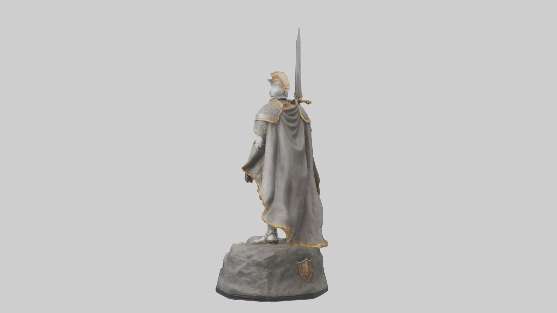 Knight of Glory Statue model Low-poly 3D model_2