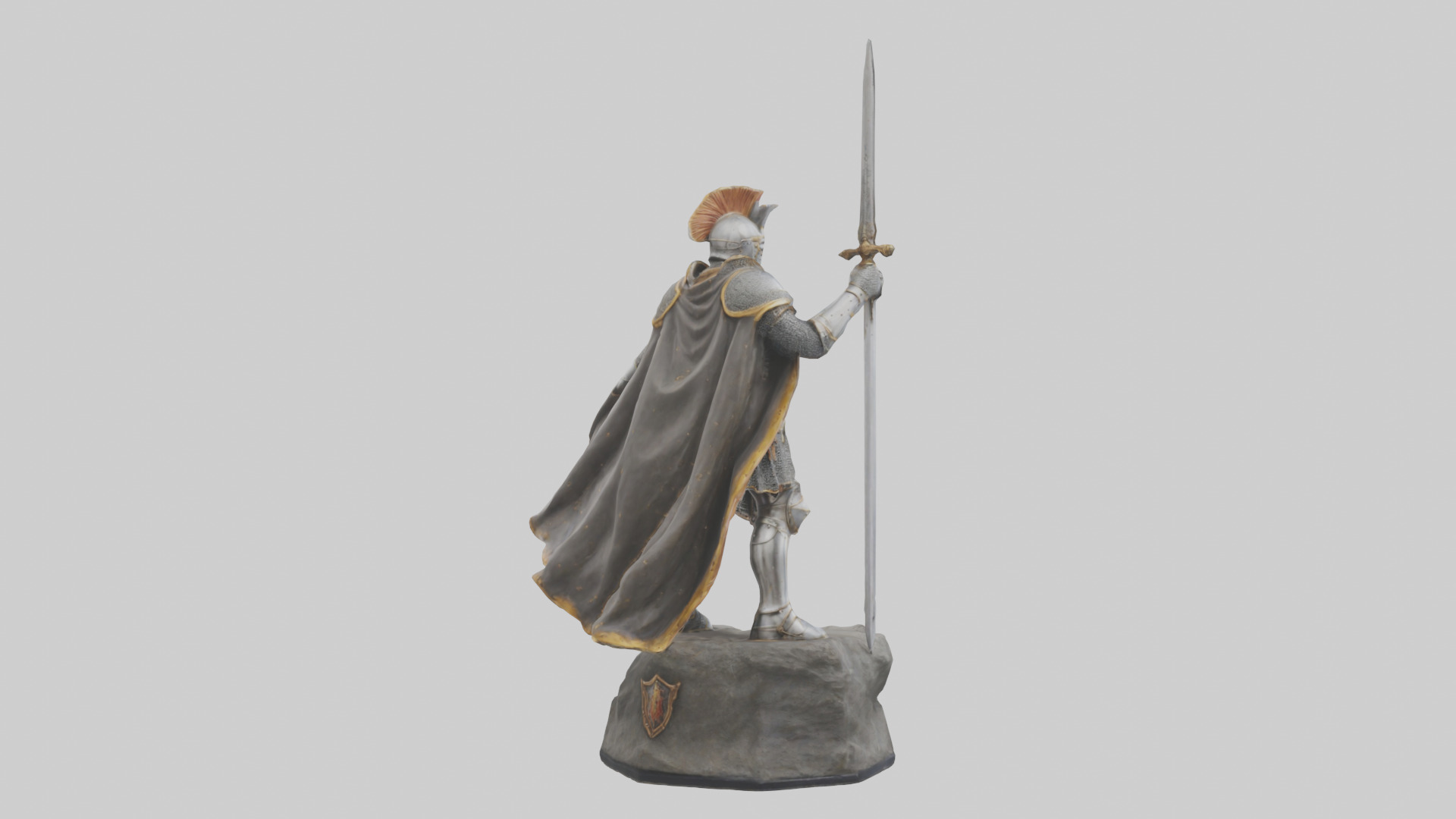 Knight of Glory Statue model Low-poly 3D model_3