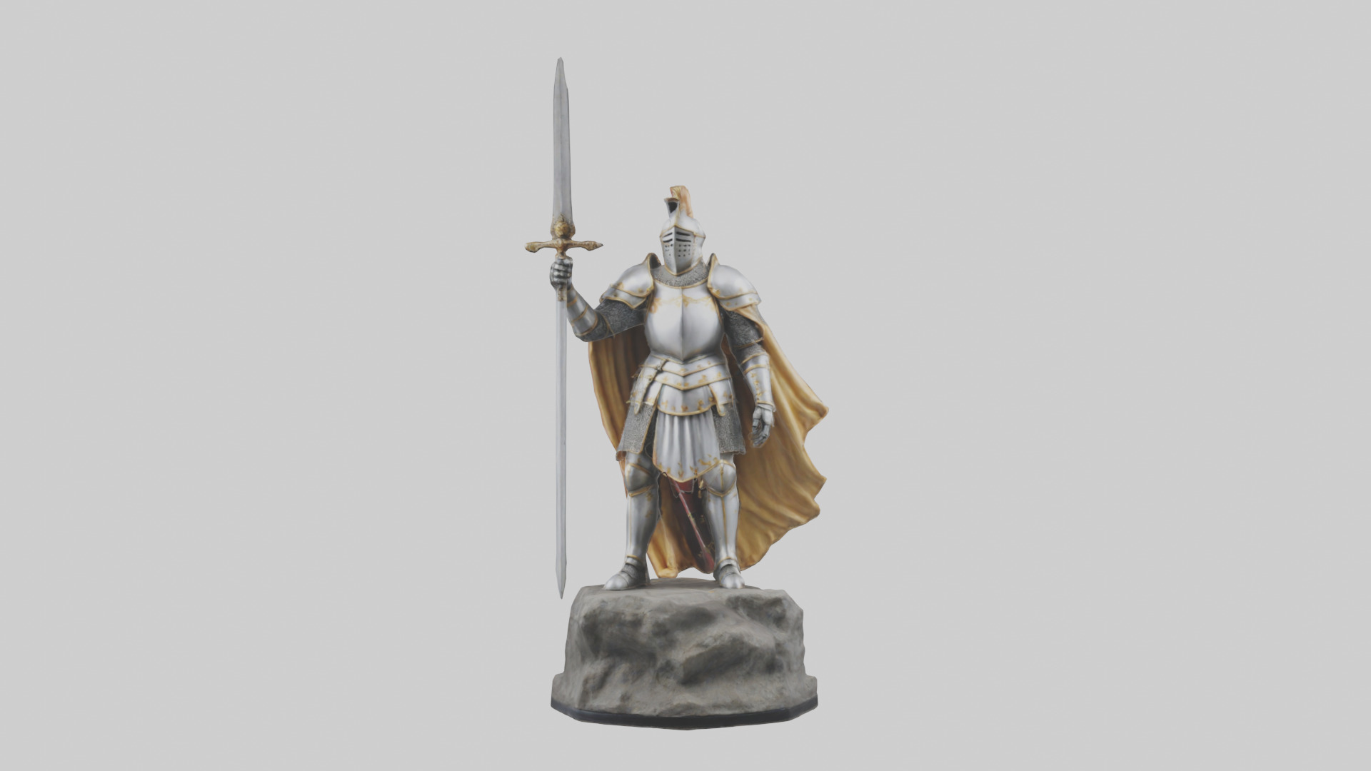 Knight of Glory Statue model Low-poly 3D model_9