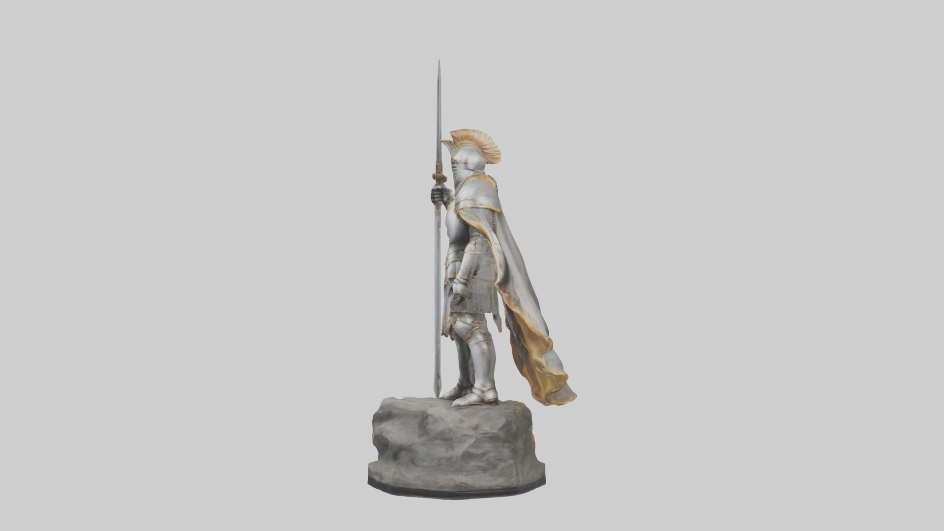 Knight of Glory Statue model Low-poly 3D model_12