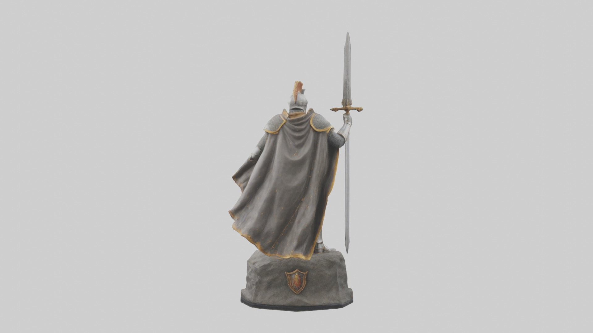 Knight of Glory Statue model Low-poly 3D model_1
