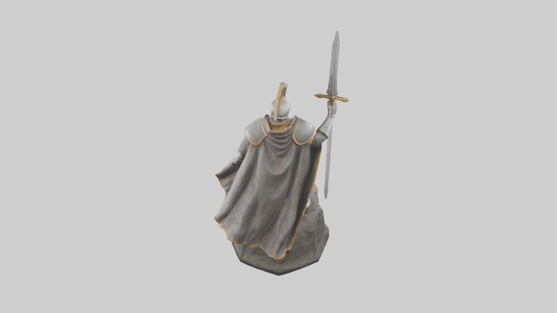 Knight of Glory Statue model Low-poly 3D model_15