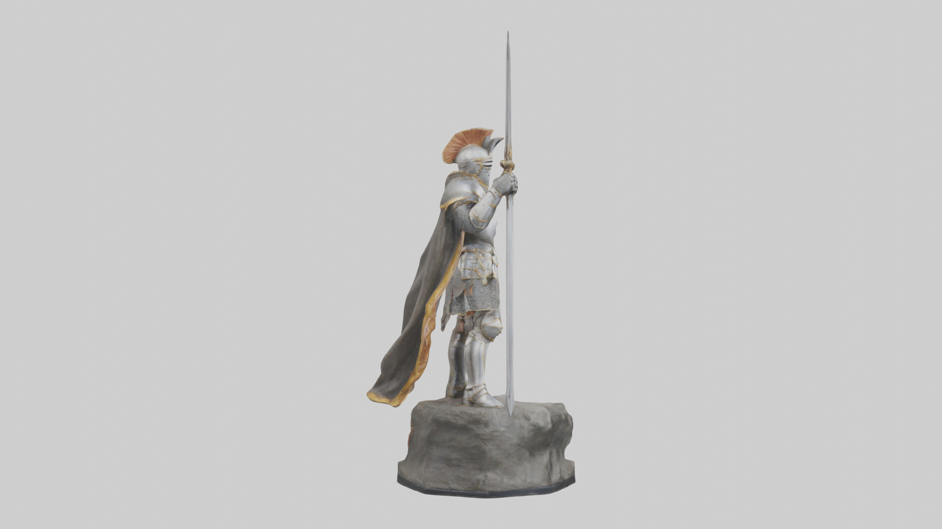 Knight of Glory Statue model Low-poly 3D model_13