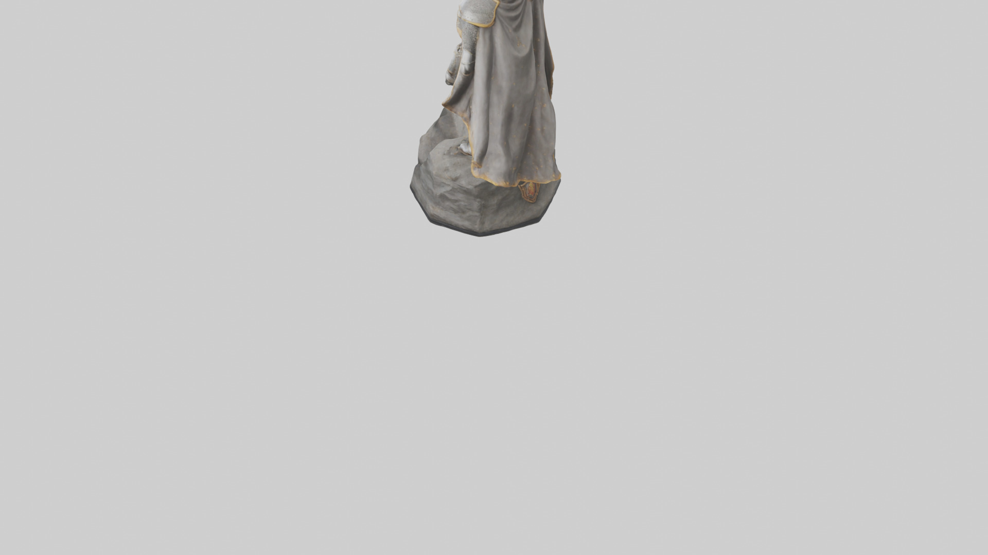 Knight of Glory Statue model Low-poly 3D model_4